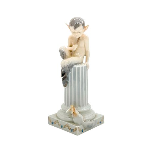 ROYAL COPENHAGEN FIGURINE, FAUN ON PILLAR