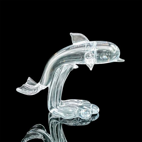 VINTAGE SYN '80 DOLPHIN GLASS SCULPTURE,