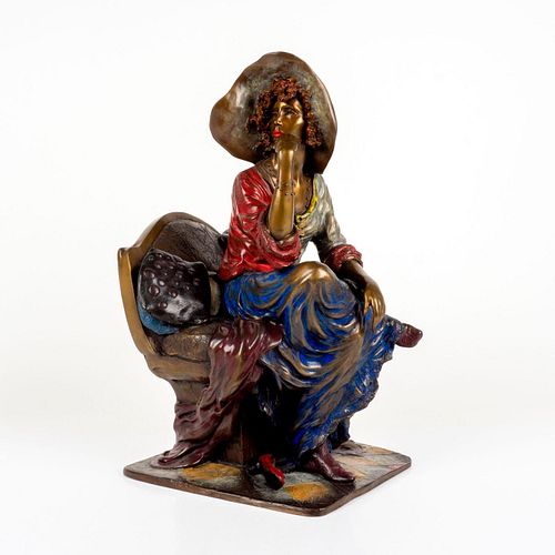 ISAAC MAIMON PAINTED BRONZE SCULPTURE  394288