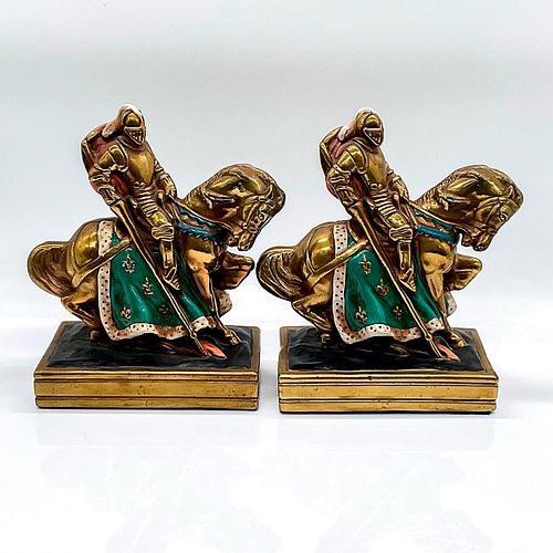 PAIR OF VINTAGE BRONZE KNIGHTS