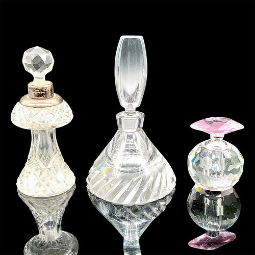 3PC VINTAGE GLASS PERFUME BOTTLES 3942ef