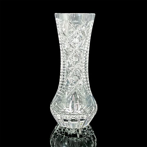 CUT GLASS FLOWER BUD VASE WITH STAR