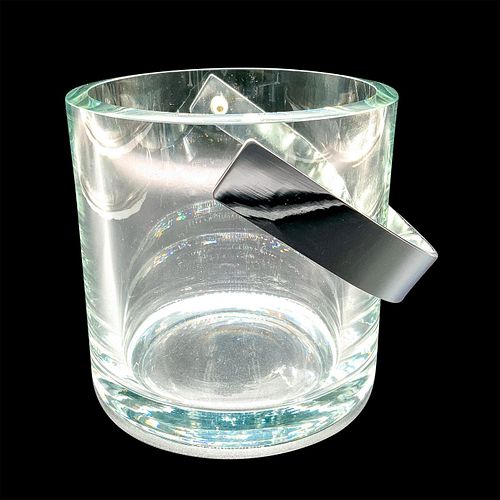 VINTAGE GLASS ICE BUCKET WITH HANDLEIn 3942fd