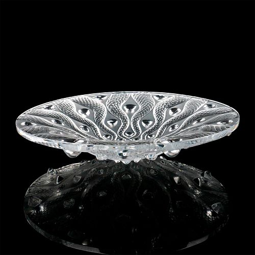 LALIQUE CRYSTAL BOWL, SERPENTSStunning