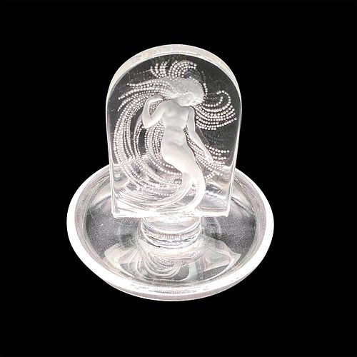 LALIQUE ROUND PIN TRAY NAIADEIn 39452f