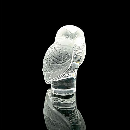 LALIQUE CRYSTAL PAPERWEIGHT OWLSatin 394539