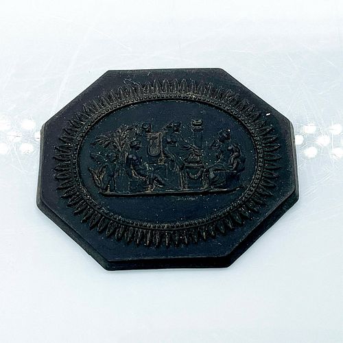 ANTIQUE WEDGWOOD BLACK BASALT MEDALLION,