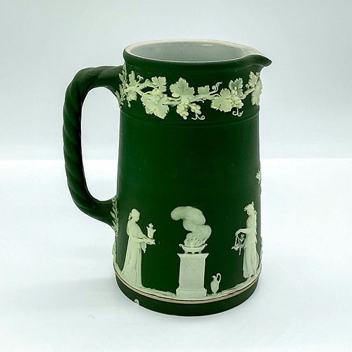 WEDGWOOD OLIVE GREEN JASPERWARE PITCHERGreen