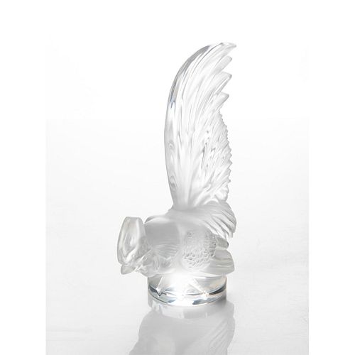 LALIQUE CRYSTAL FIGURE, BANTAM ROOSTERIntricately