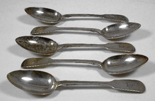 A set of ten Victorian silver fiddle