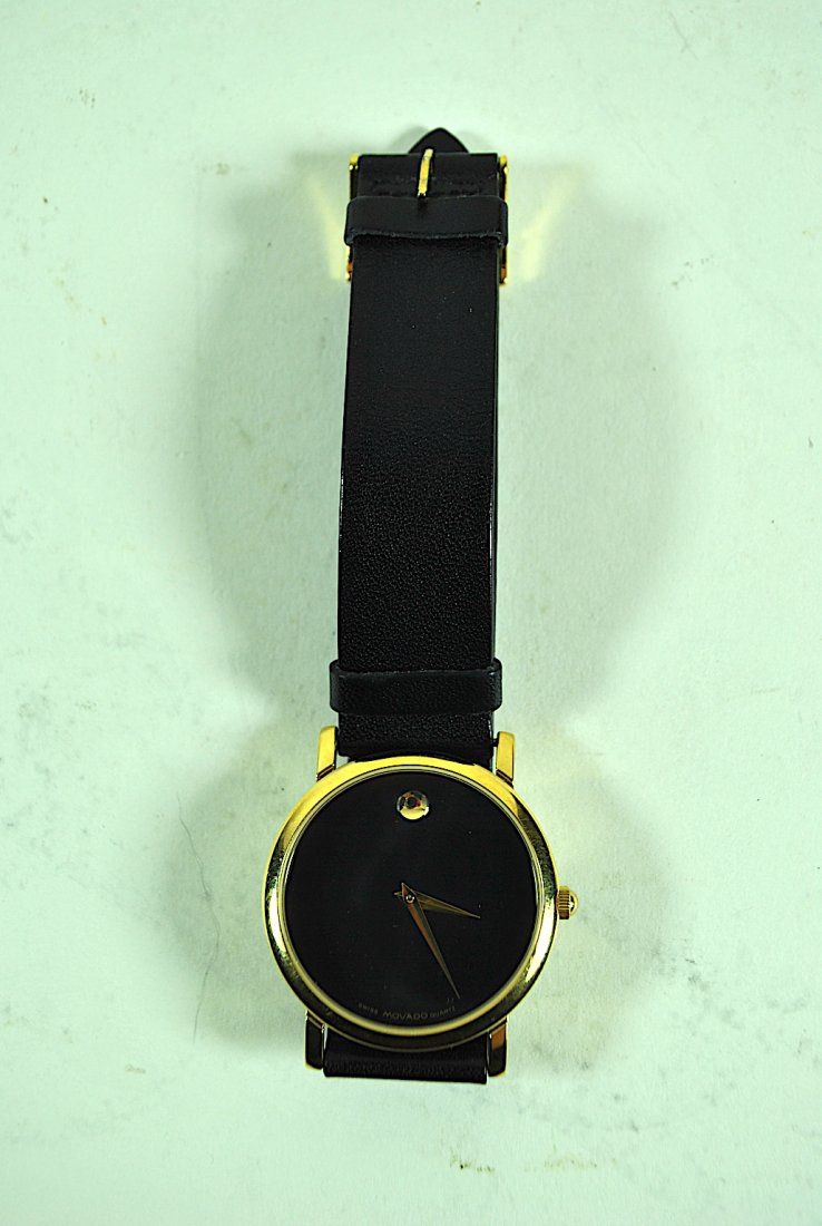 MOVADO 'MUSEUM' GOLD TONE STAINLESS