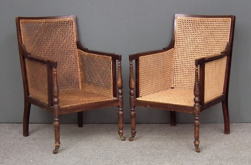 A pair of 1920s mahogany framed