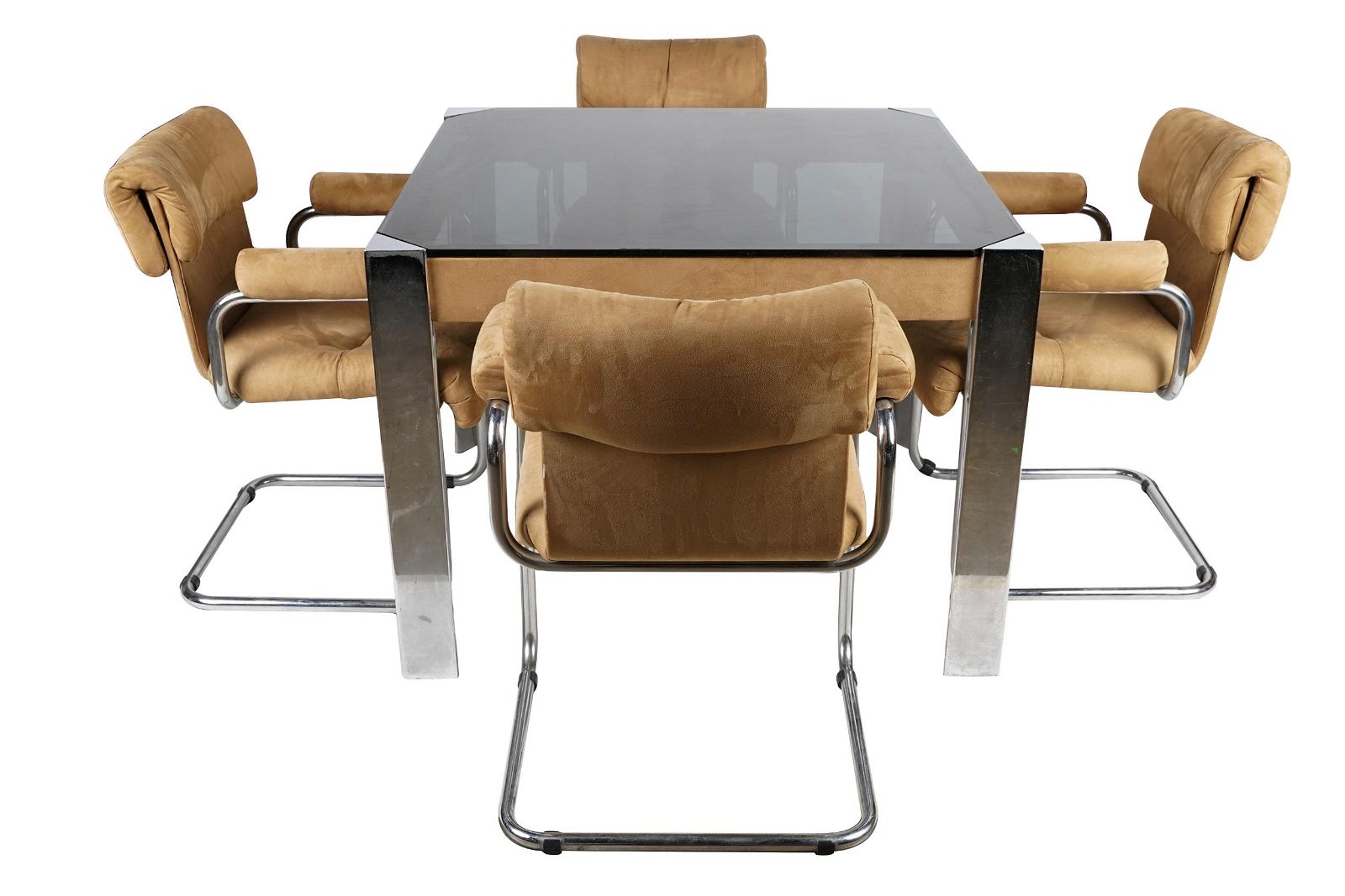 PACE SUEDE & CHROME GAME TABLE