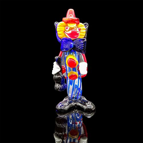 MURANO STYLE GLASS CLOWN FIGURINEClear 39729d