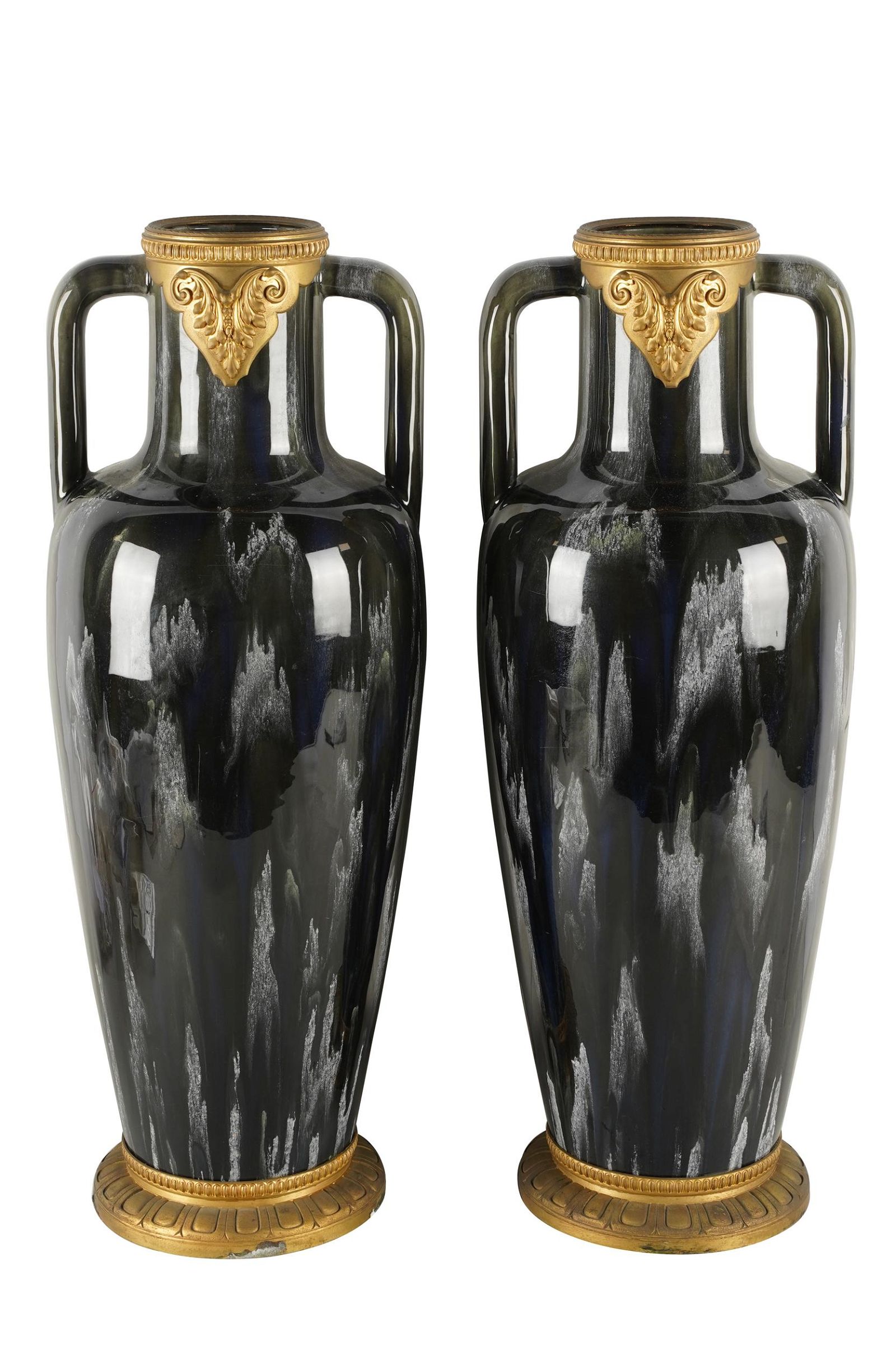 PAIR OF LARGE ART-DECO STYLE POTTERY