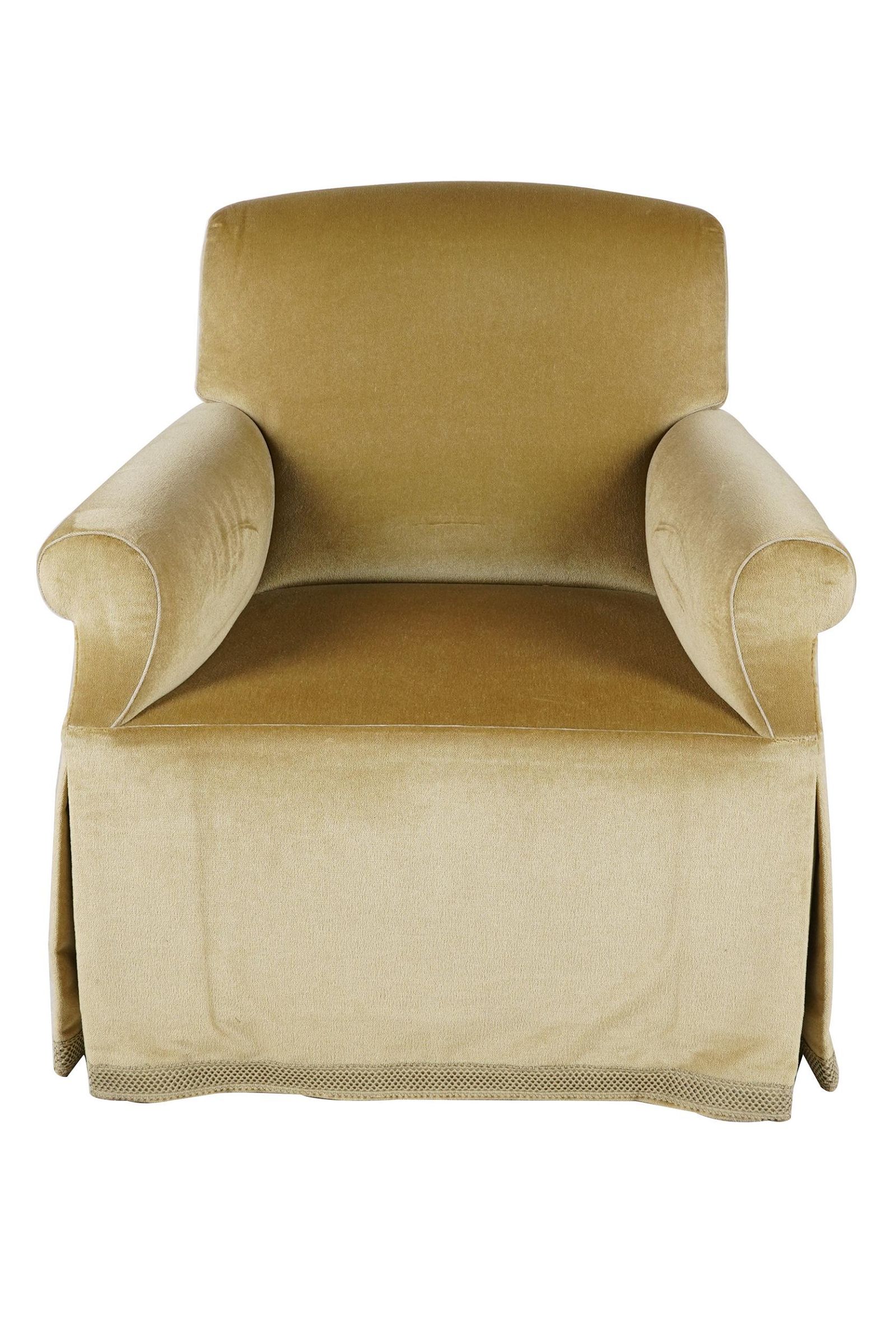 YELLOW MOHAIR CLUB CHAIRno label  3972f1