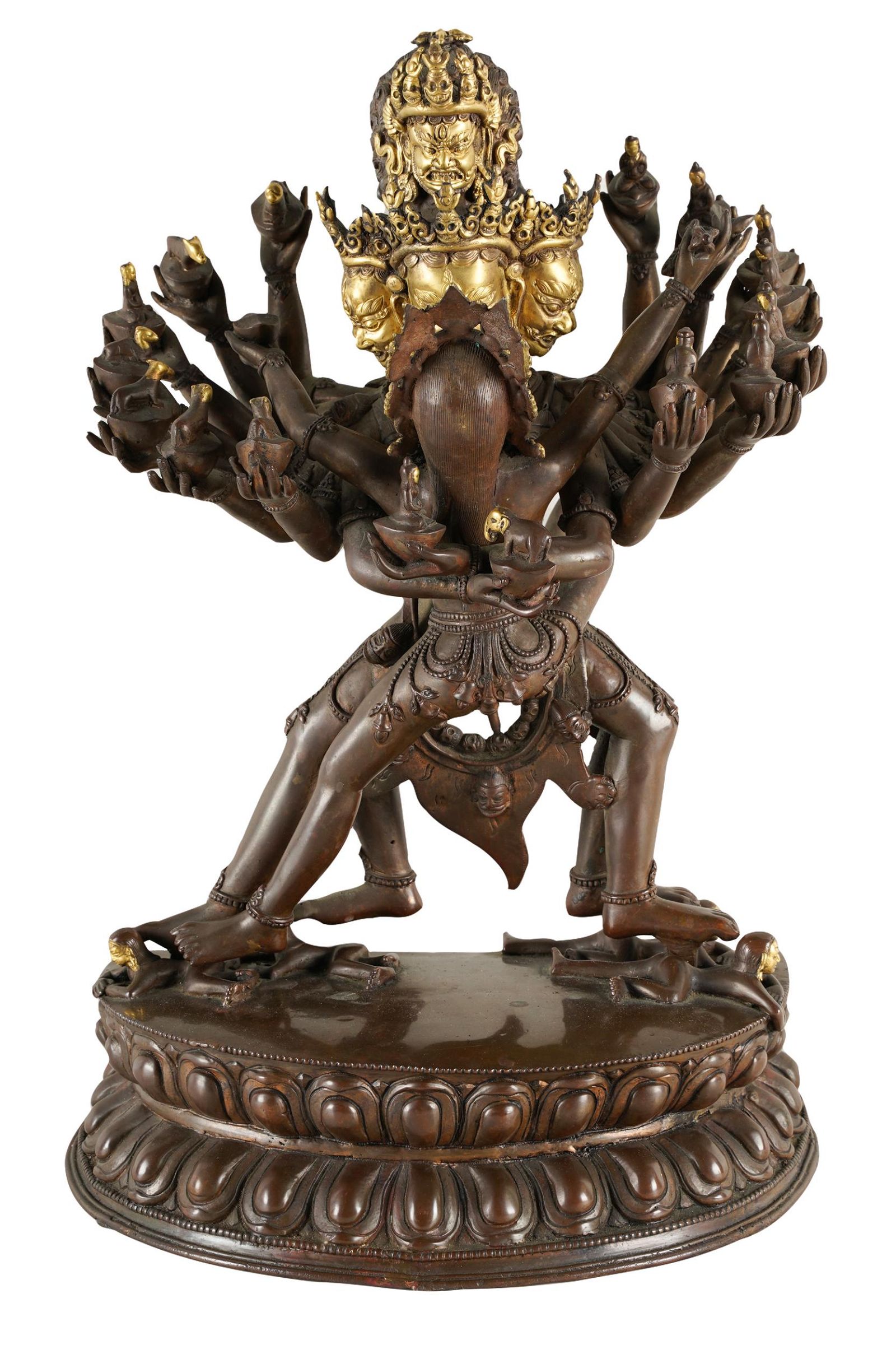 NEPALESE KALICHAKRA STATUEpatinated 3972fd