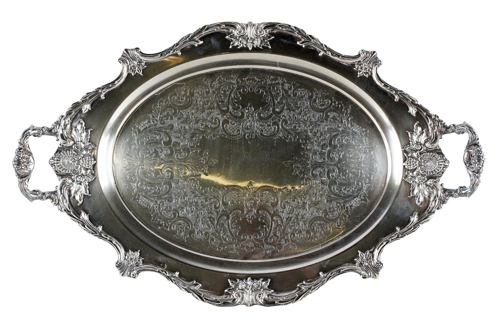 WALLACE SILVERPLATE FOOTED TRAY Christopher 3972ff