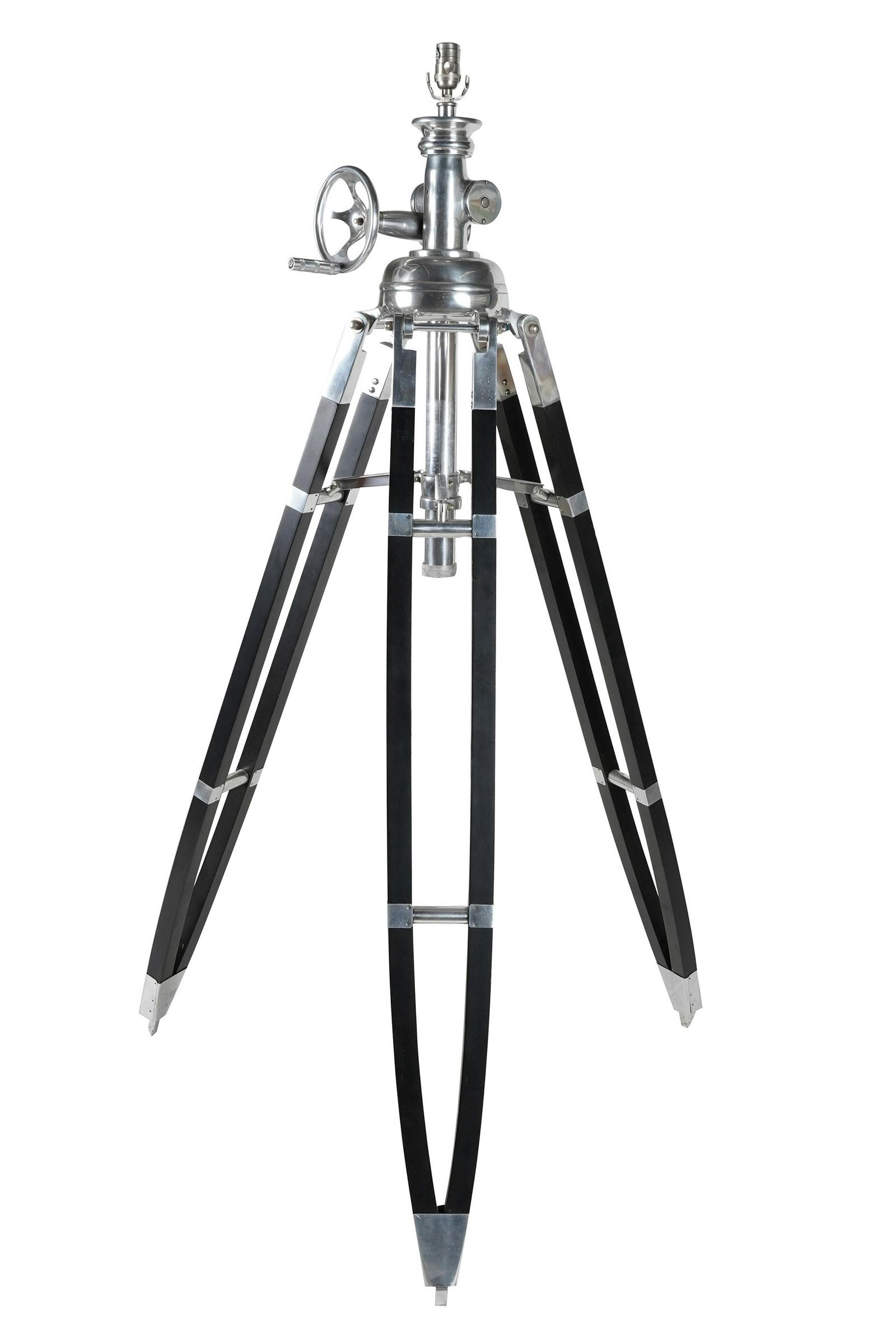 WOOD & METAL TRIPOD FLOOR LAMPwith