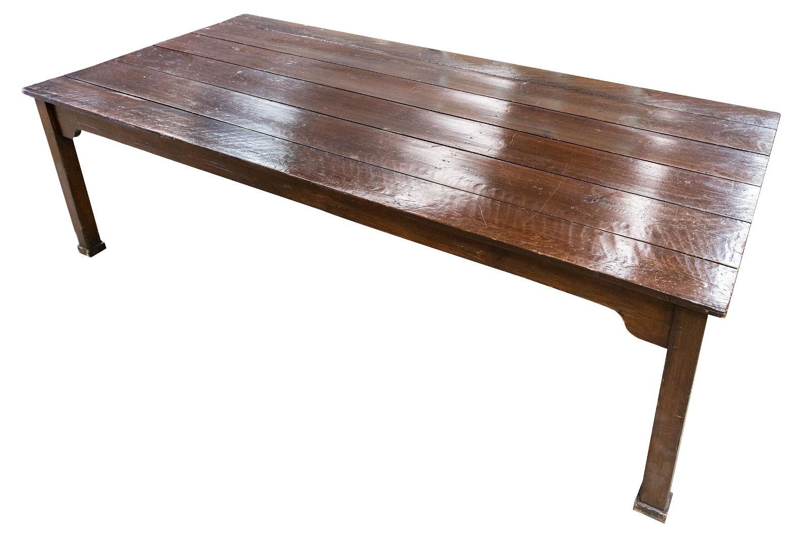 RUSTIC STAINED PINE DINING TABLEthe 3973df