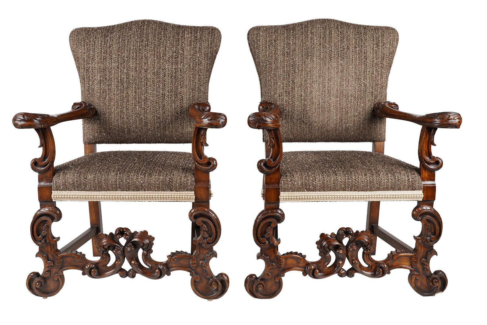 PAIR OF BAROQUE STYLE CARVED WALNUT 397429