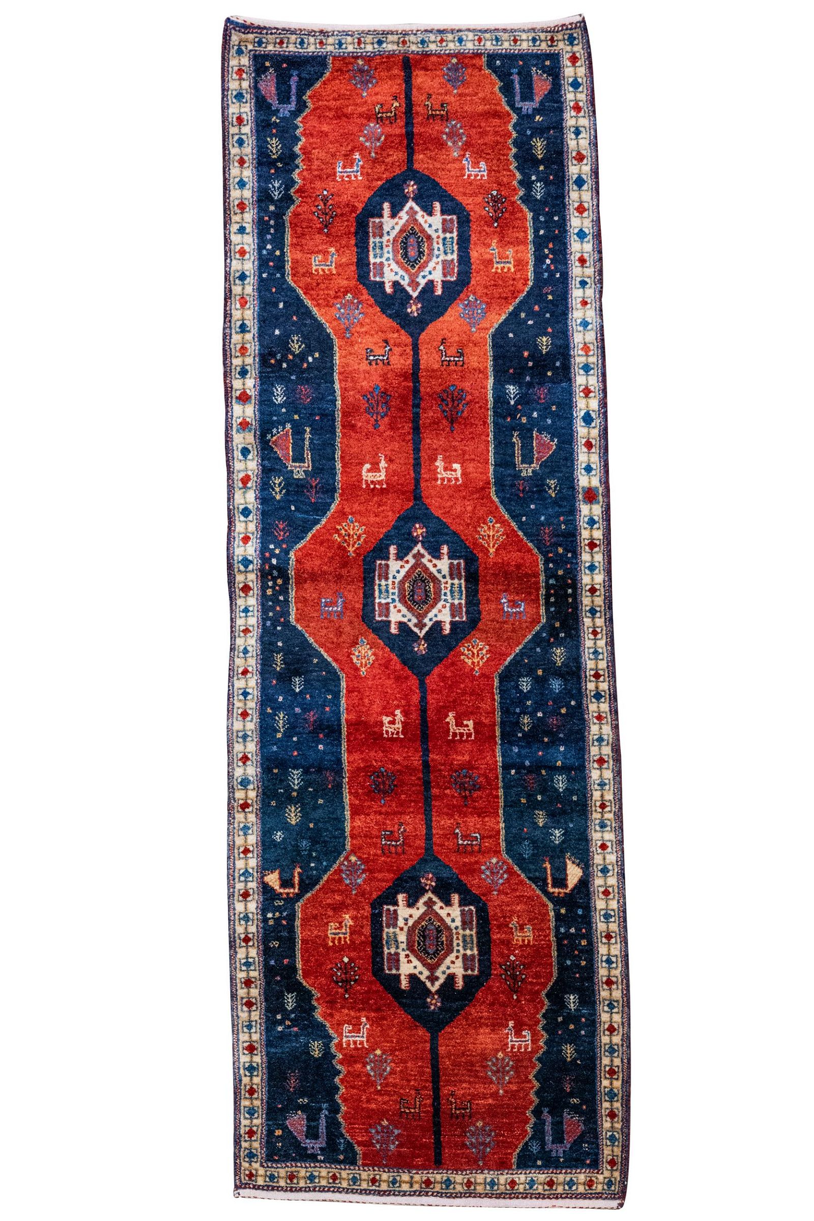 RED & BLUE WOOL RUNNERwith a narrow