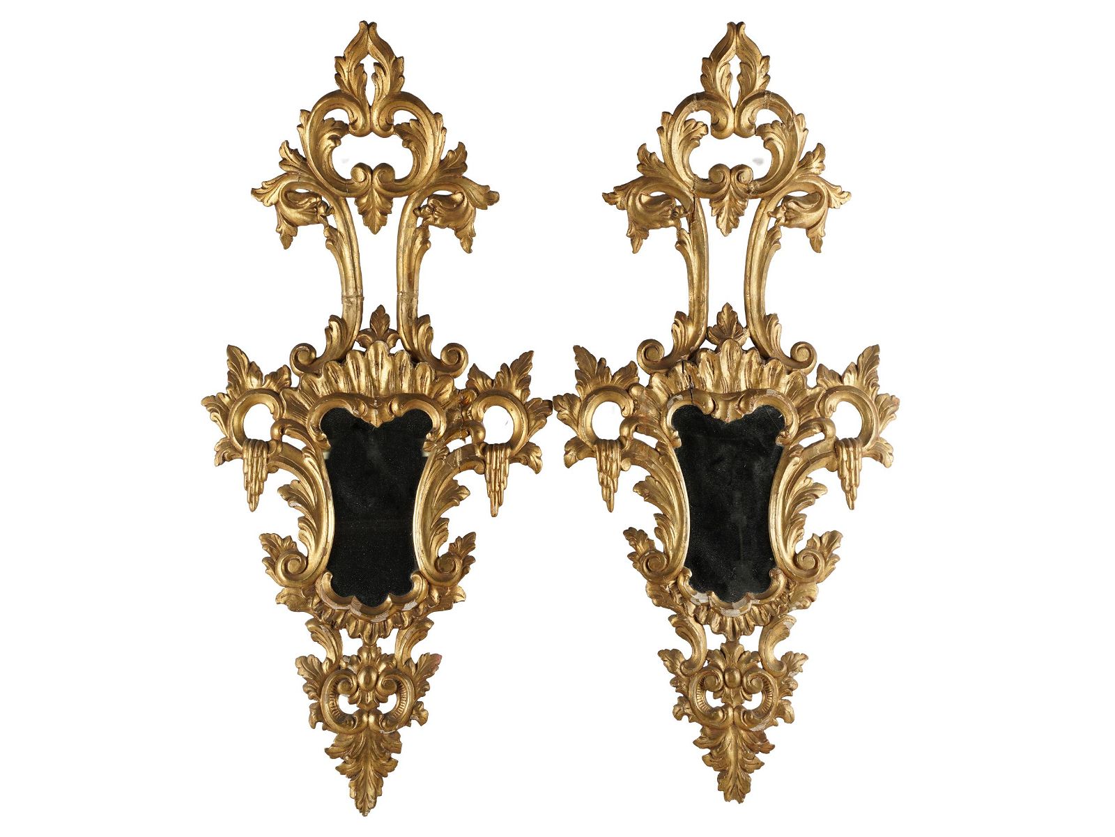 PAIR OF ROCOCO STYLE GILTWOOD WALL 39745e