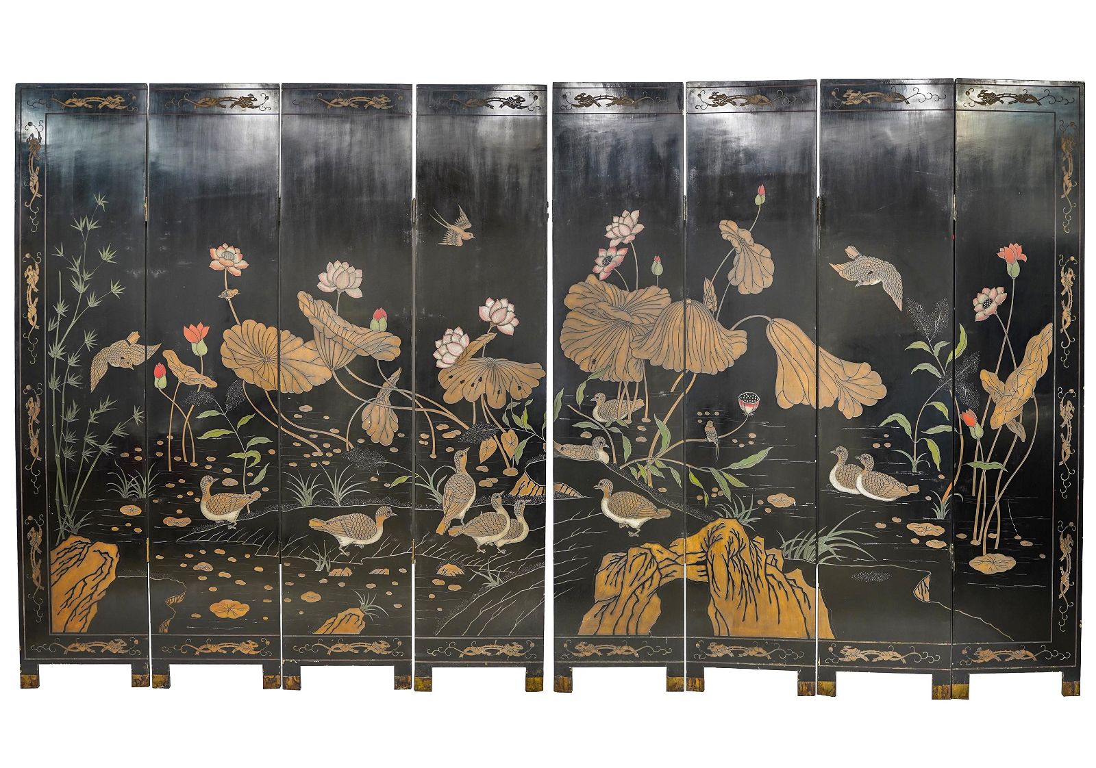 CHINESE LACQUERED EIGHT FOLD SCREENCondition  397496