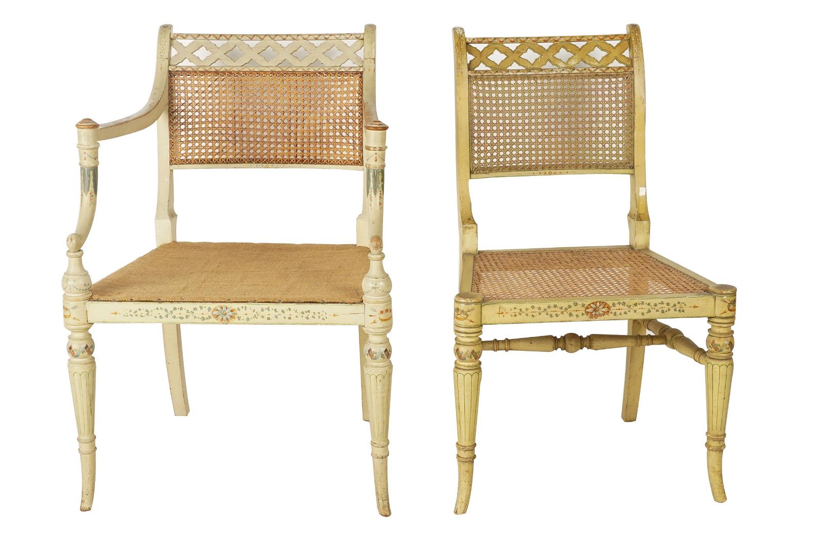 TWO REGENCY PAINTED WOOD CHAIRS19th 3974b8