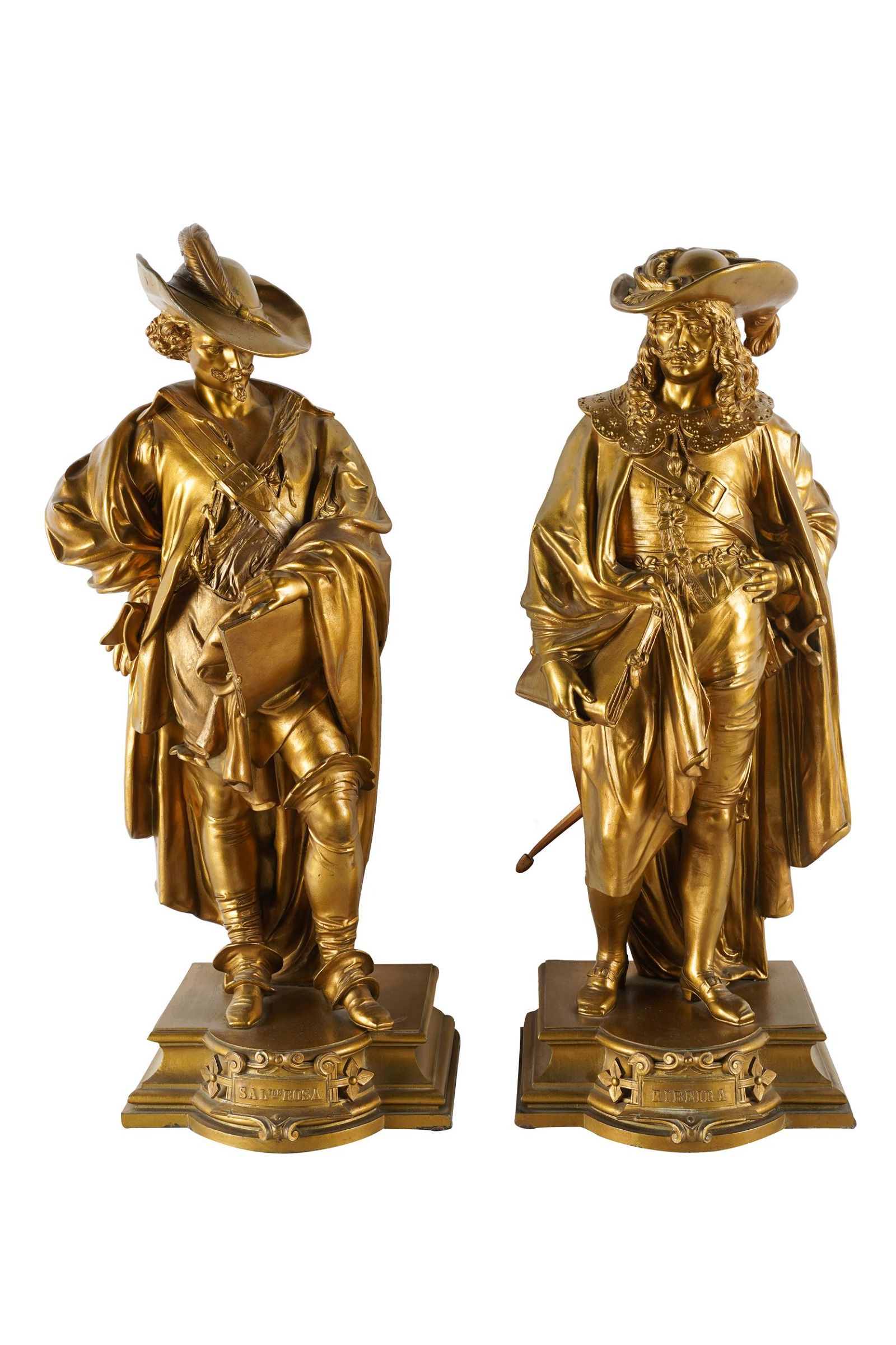 PAIR OF GILT METAL FIGURESdepicting