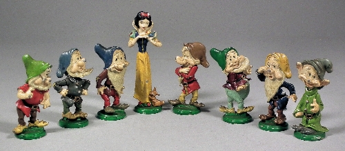 A collection painted metal figurines