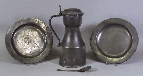 A collection of English pewter