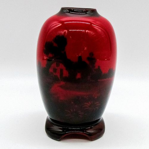 ROYAL DOULTON FLAMBE VASE, COTTAGE