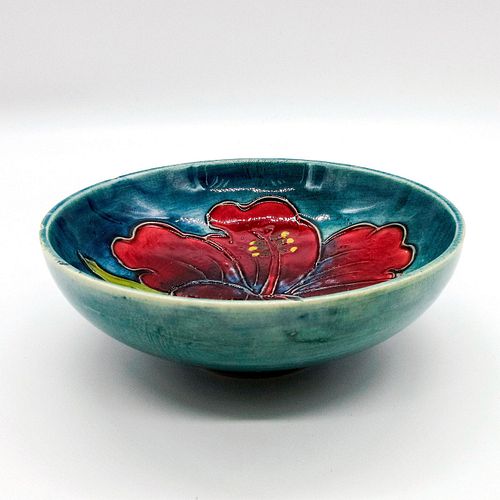 MOORCROFT POTTERY SMALL BOWL, HIBISCUS