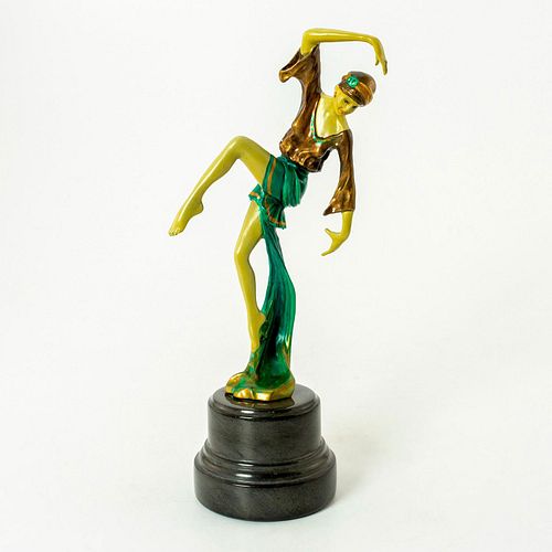 ENAMELED BRONZE ART DECO SCULPTURE  3975ac