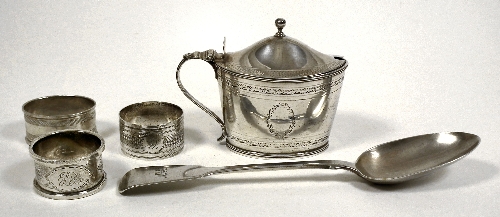 A George III silver oval mustard