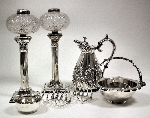 A pair of cut glass and plated 397703