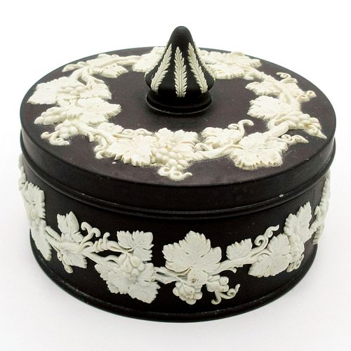 WEDGWOOD JASPERWARE BLACK GRAPE LEAF