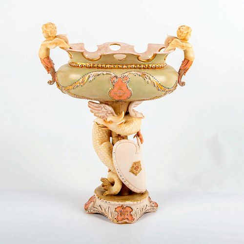 ROYAL RUDOLSTADT DRAGON AND SHIELD PORCELAIN