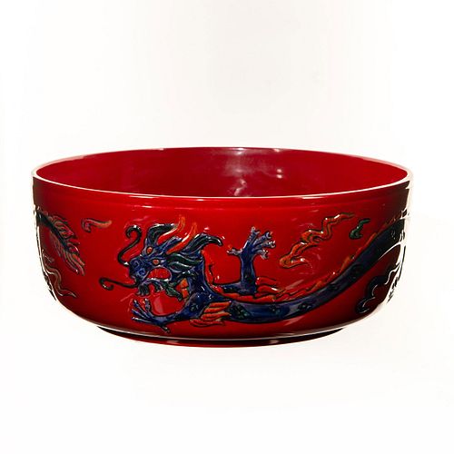 RARE ROYAL DOULTON FLAMBE BOWL, CHINESE