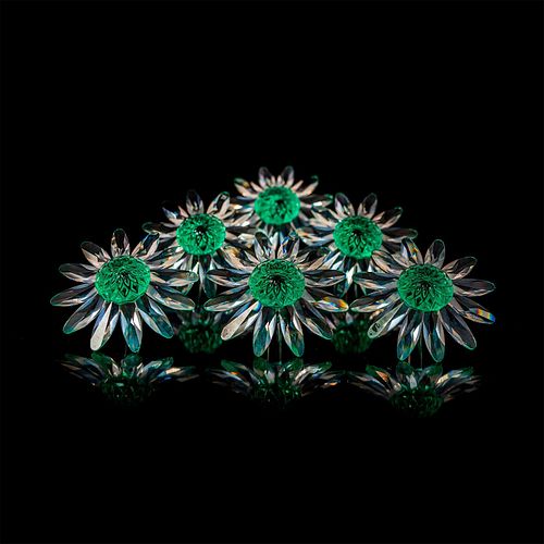 6PC SWAROVSKI CRYSTAL DAISY FIGURINE,