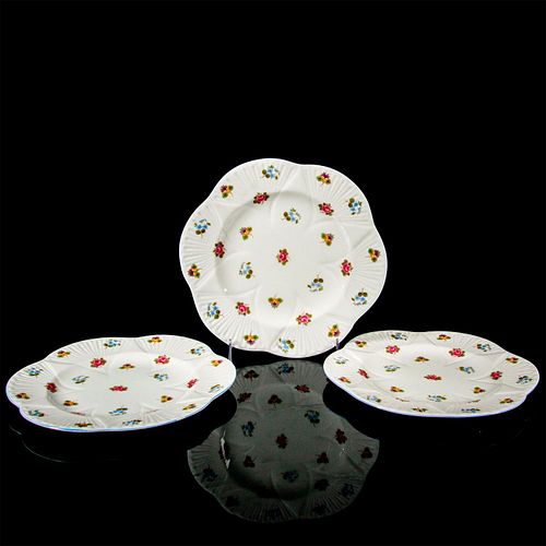 3PC SHELLEY LUNCHEON PLATES, ROSE