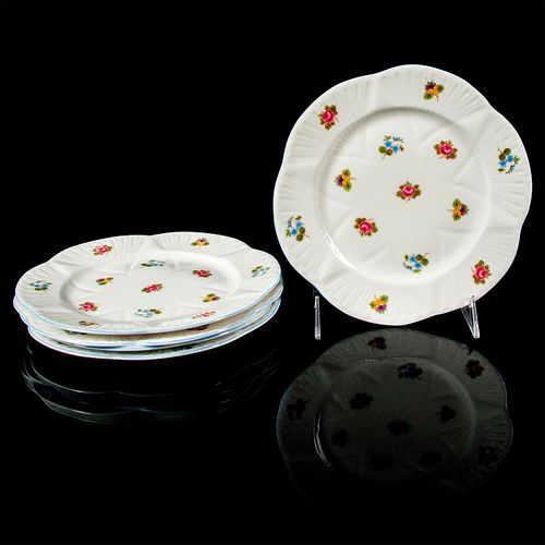 5PC SHELLEY SALAD PLATES, ROSE PANSY