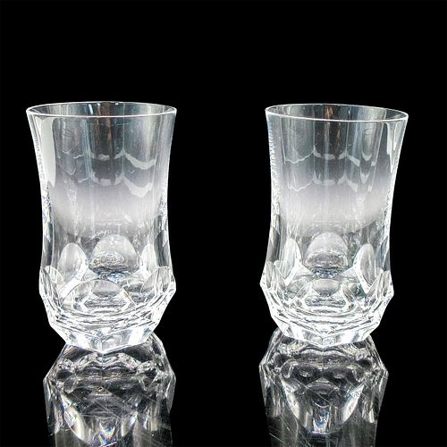 2PC STEUBEN CRYSTAL JUICE GLASSES, HONEYCOMBPair