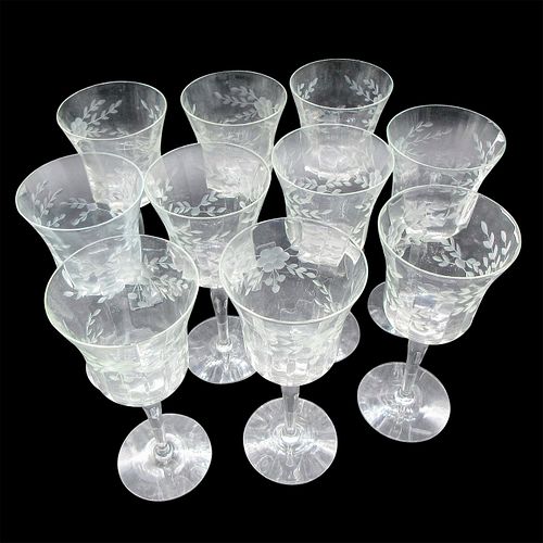 10PC VINTAGE OPTIC CRYSTAL GLASSES  3960e6