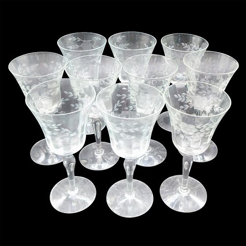 10PC VINTAGE OPTIC CRYSTAL GLASSES  3960e7