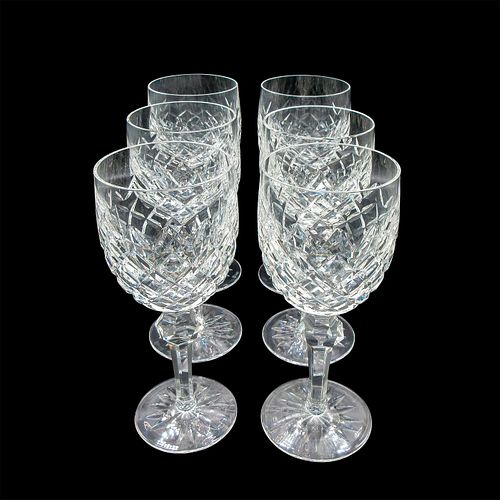 6PC WATERFORD CRYSTAL WATER GOBLETS 3960df