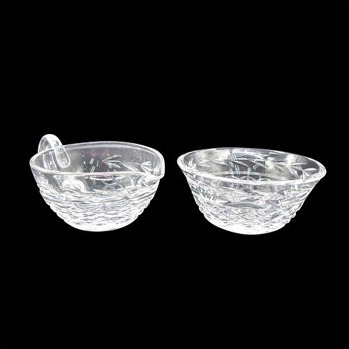 2PC WATERFORD CRYSTAL SAUCE BOAT 3960f3