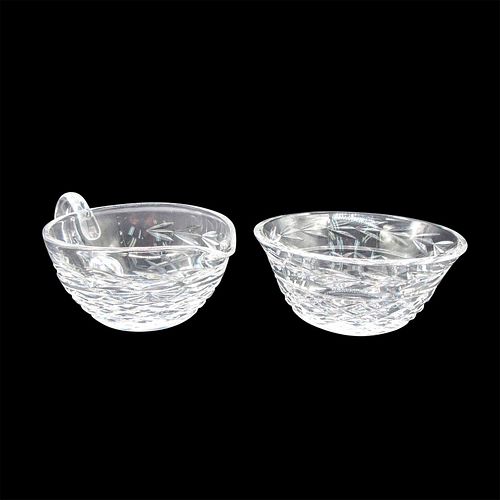 2PC WATERFORD CRYSTAL SAUCE BOAT