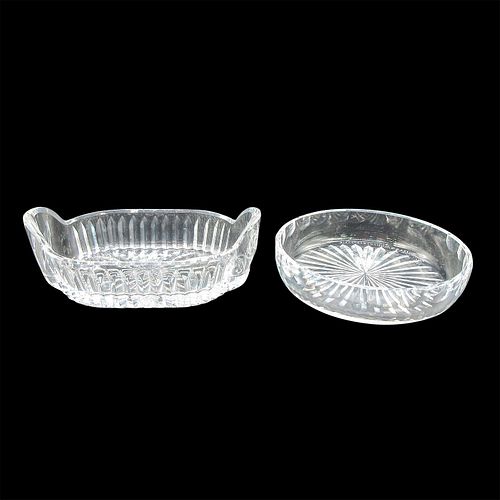 2PC WATERFORD CRYSTAL SOAP DISH
